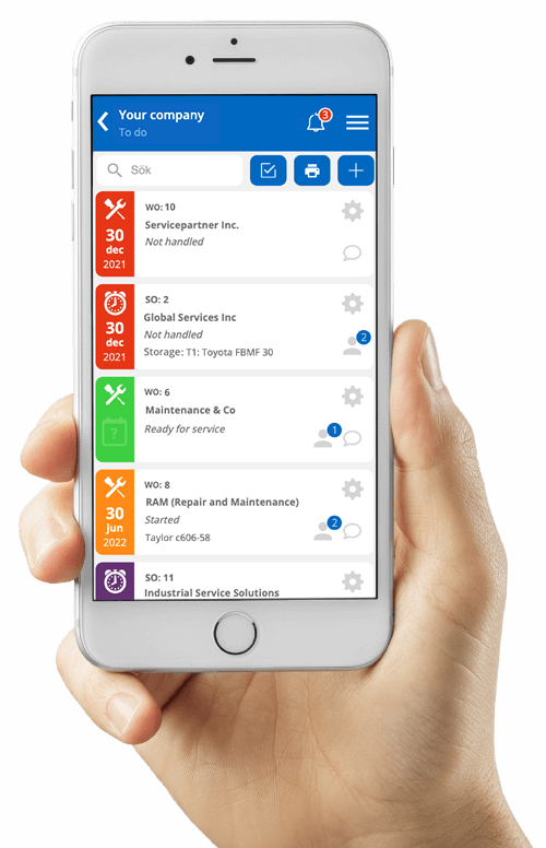 screenshot of system on mobile